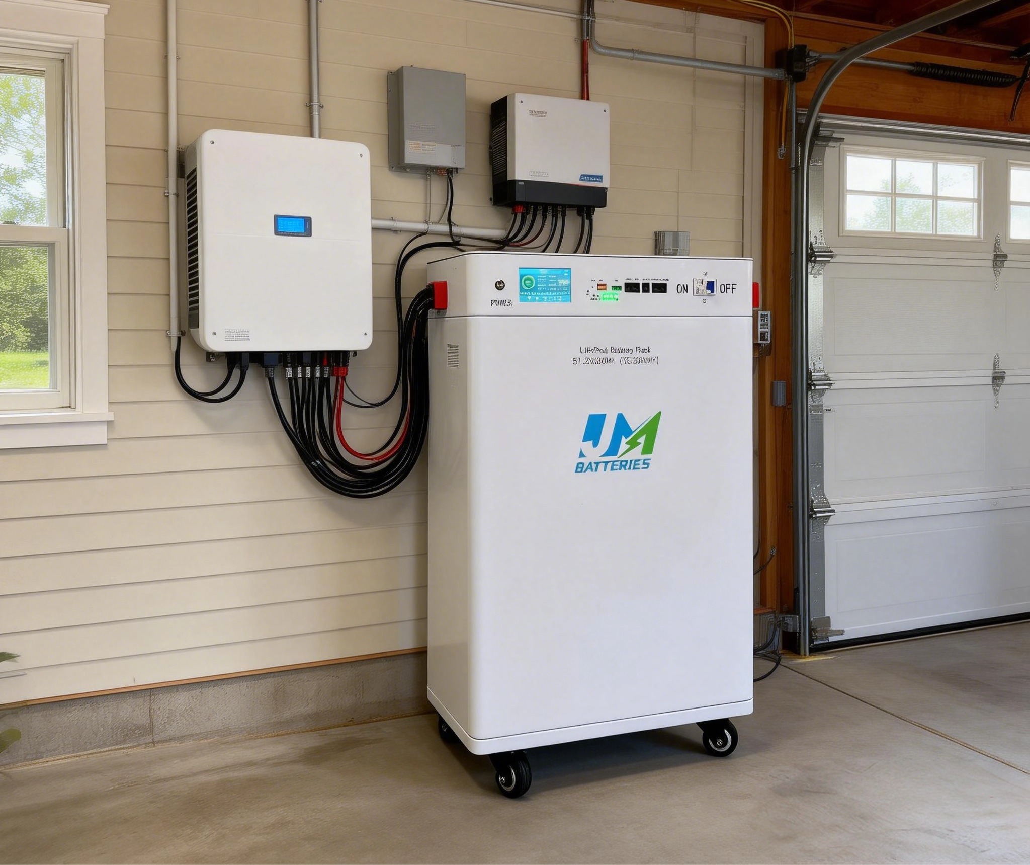  solar-powered home in a cold climate using a wall-mounted battery during winter power outages